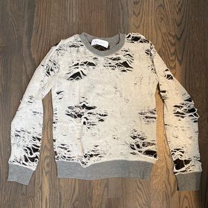 Iro Jeans Distressed Swearshirt, size xs